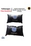Volkswagen Logo Black Leather Neck Pillow Set of 2 – Car Seat Neck Support Cushion - 3