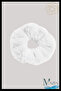 White Plush Rubber Buckle |   Soft Velvet Look |   Women's Hair Accessory |   Scrunchie