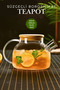 Heat Resistant 1000 ml Glass Teapot with Strainer for Herbal Teas, Borosilicate