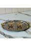 Lunea 2-Piece Gold-Handled Oval Coffee and Engagement Tray - Glass Ring Holder Set (20x25cm) - 4