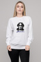 John Lennon Printed White Women's Knitted Sweatshirt Long Sleeve