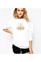 Riverdale La Bonne Nuit Printed White Women's Knitted Sweatshirt Long Sleeve