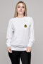 Harry Logo Arma Chest Print Printed White Women's Knitted Sweatshirt Long Sleeve