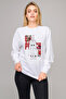 Anime One Punch Man Printed White Women's Knitted Sweatshirt Long Sleeve