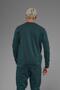 Unisex Regular Fit Crew Neck Textured Interlock Pique Sweatshirt - Dark Green - 7