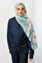 Baby Blue Rose Pattern Hebei Silk Shawl - 5