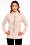 Women's Plus Size Pink, Turtleneck, Front Print and Rib Stitching Detail Blouse 65N39242