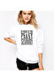 Peaky Blinders Tommy Shelby by Order Printed White Women's Knitted Sweatshirt Long Sleeve