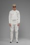 Unisex Regular Fit Crew Neck Textured Interlock Pique Sweatshirt - White