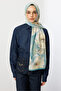Baby Blue Rose Pattern Hebei Silk Shawl - 8