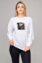 Stone Sour Printed White Women's Knitted Sweatshirt Long Sleeve