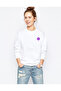 Mamamoo Logo Crown Printed White Women's Knitted Sweatshirt Long Sleeve