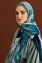 Navy Blue Pure Pattern Hebei Silk Shawl - 6
