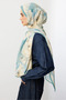 Baby Blue Rose Pattern Hebei Silk Shawl - 7