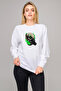 Gta V Clan Logo Printed White Women's Knitted Sweatshirt Long Sleeve