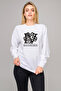 Black Veil Brides Printed White Women's Knitted Sweatshirt Long Sleeve