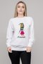 Friends Heart Girls Friends Printed White Women's Knitted Sweatshirt Long Sleeve