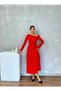 Boat Neck Shoulder Detail Long Leonora Women's Dress for Special Occasions and Daily Wear - 2