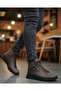 730 Black Men's Daily Light Weight Oil Leather Sole Rubber Orthopedic Boots - 2