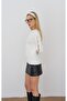 Pearl Sleeve Knit Top – White - 8