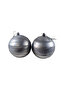 2 Pieces Christmas Tree Ball Ornament (10 cm) - All Silver Shiny and Silver Glitter Striped Luxury Christmas Decoration - 2