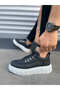 Jy010 cloud lace-up leather men's daily sneaker shoe cbt - black - 3
