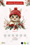 Cute Cat & Snowflakes Glass Ornament – Double-Sided Printing 100% Clear View – Cat Waiting for New Year - 5
