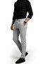 Men's Gray Stretch Fabric Seersucker Fabric Elastic Waist Drawstring S Slim Fit Casual Trousers 2600650 - 4