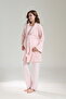 Women's Powder Jacquard Shawl Collar Lace Winter Special Design Maternity Pajama Set - 5