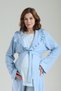 Women's Blue Jacquard Shawl Collar Lace Winter Special Design Maternity Pajama Set - 2