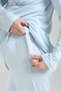 Women's Blue Jacquard Shawl Collar Lace Winter Special Design Maternity Pajama Set - 7