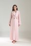Women's Powder Jacquard Shawl Collar Full Length Winter Long Sleeve Special Design Maternity Nightgown Nightdress Set - 6