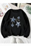 Unisex Chain Star Printed Crew Neck Regular Sweatshirt 100% Cotton