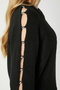 Women's Raise Sleeve Detail Black Knitwear Sweater 8667 - 3