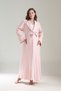 Women's Powder Jacquard Shawl Collar Full Length Winter Long Sleeve Special Design Maternity Nightgown Nightdress Set