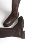 Women's Brown Diving Fabric Flexible Daily Knee-High Boots - 3