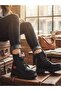 Girl's Waterproof and Cold-Resistant Winter Black Patent Leather Boots with Minnie Figure - 4