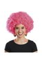 Pink Color Curly Afro Bonus Wig