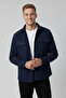 Navy Blue Stretch Fabric Velvet Fabric Relaxed Fit Men's Shirt – Soft Texture, Stylish Design 2600759