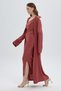 Brown Lycra Strap Slit Dress Set Double Set – Dress & Cape - 4