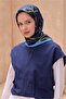 وشاح من الحرير التيليفي النقي بنسبة 100% بنمط خطوط زرقاء داكنة - KVS0773