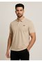 Mnt3415 Beige Burgundy Pike Men's Polo Neck T-Shirt - 4