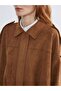 Lcw Vision Shirt Collar Oversized Women's Suede Look Jacket - 3