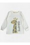 Girl's 100% Cotton White Color Giraffe Patterned Long Sleeve Winter Pajama Set - 5