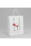 3-Piece White Twist Handle Paper Gift Bag – Snowman Christmas Themed with Label (8X18X24 cm) - 4