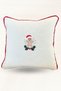 Cookie Embroidered Linen Textured Throw Pillow Cover – Christmas Themed Decorative Pillow