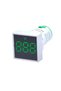 Digital Voltmeter, LED, Square Panel, 22mm, Screw Mount, Green