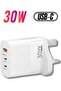 White Dual PD Port Wall Charger by DENX: Model M/DX222