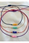 Set of 4 Minimal Bracelets – Red, Blue, Gold and Purple Adjustable with String - 4
