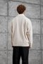 Men's Knitwear 251 V-Neck Knitwear Beige Oversize Knitwear Fabric - 5